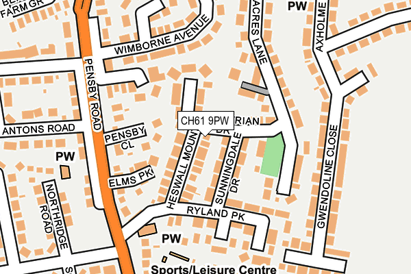 CH61 9PW map - OS OpenMap – Local (Ordnance Survey)