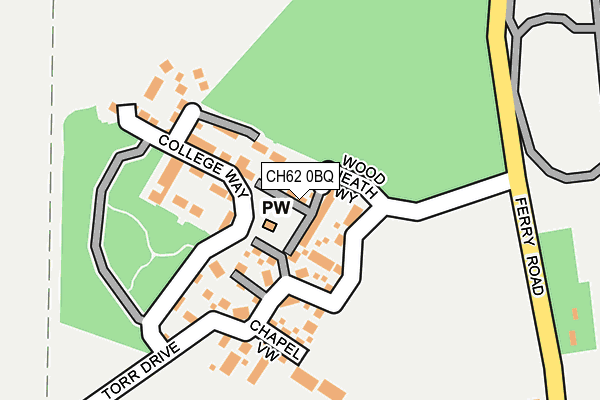 CH62 0BQ map - OS OpenMap – Local (Ordnance Survey)