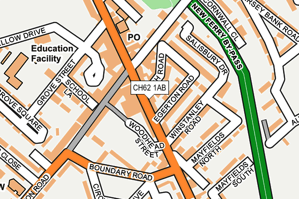 CH62 1AB map - OS OpenMap – Local (Ordnance Survey)