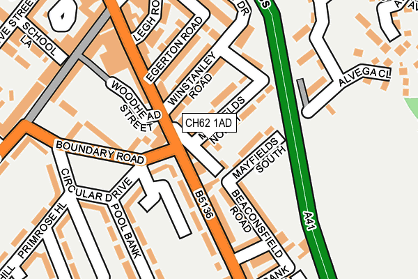 CH62 1AD map - OS OpenMap – Local (Ordnance Survey)