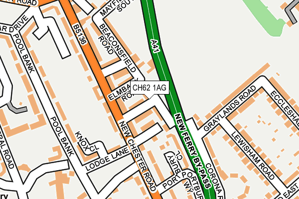 CH62 1AG map - OS OpenMap – Local (Ordnance Survey)