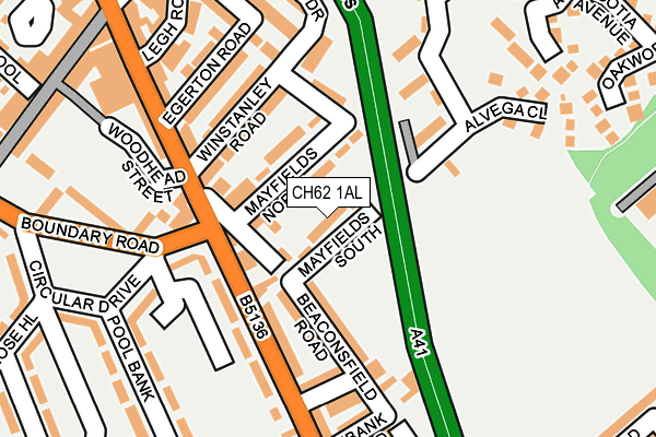 CH62 1AL map - OS OpenMap – Local (Ordnance Survey)