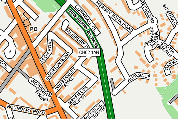 CH62 1AN map - OS OpenMap – Local (Ordnance Survey)