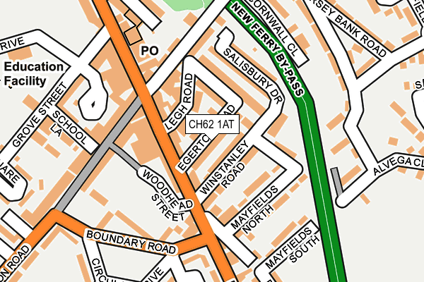 CH62 1AT map - OS OpenMap – Local (Ordnance Survey)