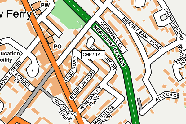 CH62 1AU map - OS OpenMap – Local (Ordnance Survey)