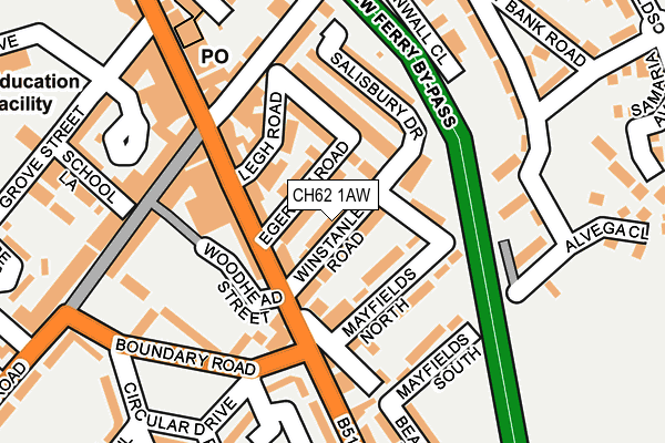 CH62 1AW map - OS OpenMap – Local (Ordnance Survey)