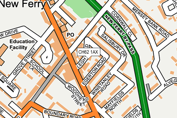 CH62 1AX map - OS OpenMap – Local (Ordnance Survey)