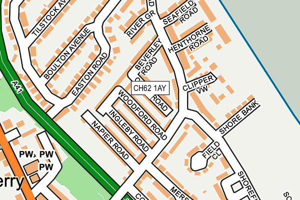 CH62 1AY map - OS OpenMap – Local (Ordnance Survey)