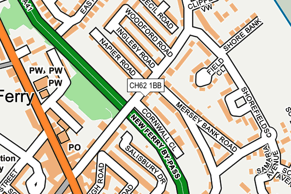 CH62 1BB map - OS OpenMap – Local (Ordnance Survey)