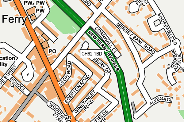 CH62 1BD map - OS OpenMap – Local (Ordnance Survey)