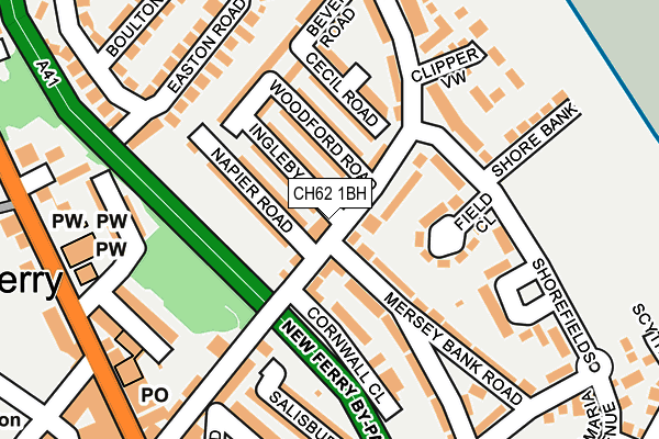 CH62 1BH map - OS OpenMap – Local (Ordnance Survey)