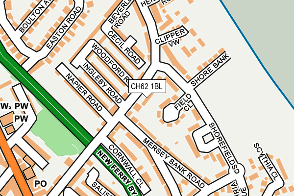 CH62 1BL map - OS OpenMap – Local (Ordnance Survey)