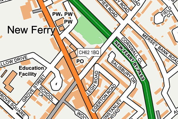 CH62 1BQ map - OS OpenMap – Local (Ordnance Survey)