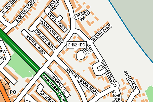 CH62 1DD map - OS OpenMap – Local (Ordnance Survey)