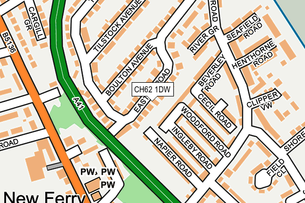 CH62 1DW map - OS OpenMap – Local (Ordnance Survey)