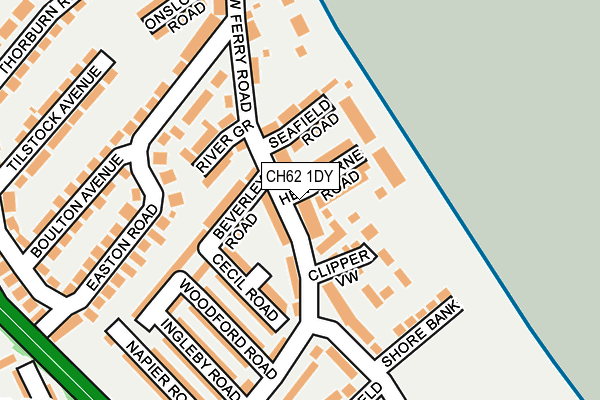 CH62 1DY map - OS OpenMap – Local (Ordnance Survey)