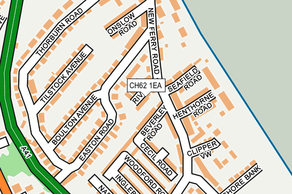 CH62 1EA map - OS OpenMap – Local (Ordnance Survey)