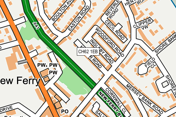 CH62 1EB map - OS OpenMap – Local (Ordnance Survey)