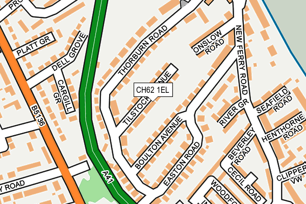 CH62 1EL map - OS OpenMap – Local (Ordnance Survey)