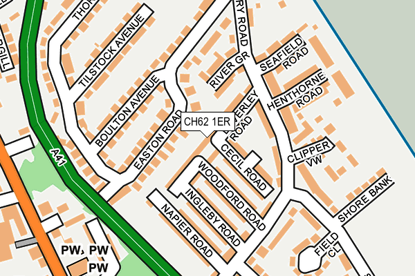 CH62 1ER map - OS OpenMap – Local (Ordnance Survey)