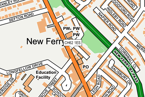 CH62 1ES map - OS OpenMap – Local (Ordnance Survey)