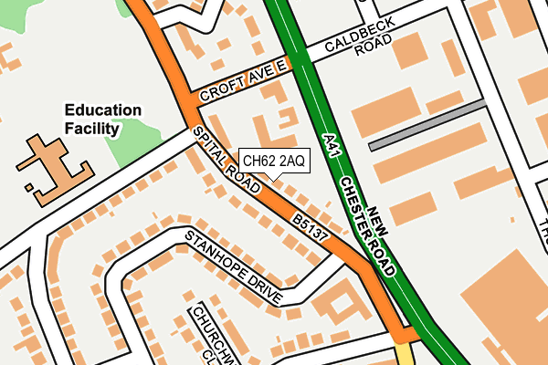 CH62 2AQ map - OS OpenMap – Local (Ordnance Survey)