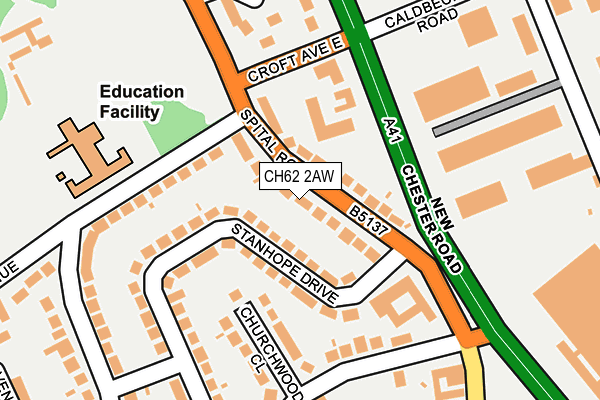 CH62 2AW map - OS OpenMap – Local (Ordnance Survey)