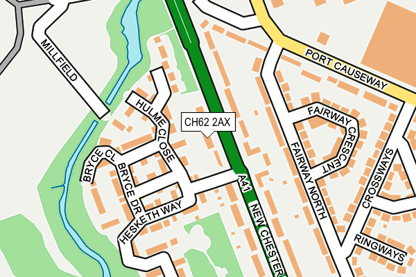 CH62 2AX map - OS OpenMap – Local (Ordnance Survey)