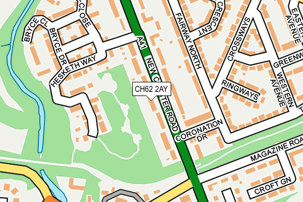 CH62 2AY map - OS OpenMap – Local (Ordnance Survey)