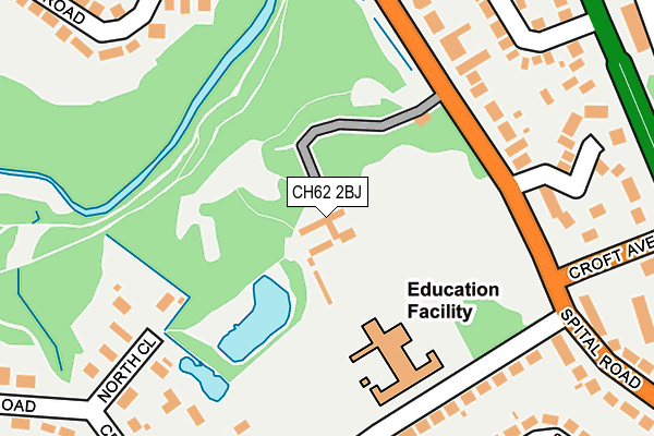 CH62 2BJ map - OS OpenMap – Local (Ordnance Survey)