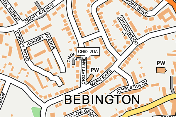 CH62 2DA map - OS OpenMap – Local (Ordnance Survey)