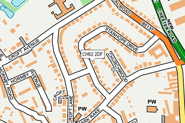 CH62 2DF map - OS OpenMap – Local (Ordnance Survey)