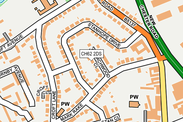 CH62 2DS map - OS OpenMap – Local (Ordnance Survey)