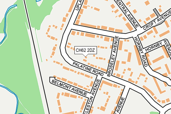 CH62 2DZ map - OS OpenMap – Local (Ordnance Survey)