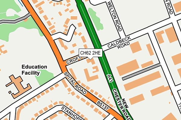 CH62 2HE map - OS OpenMap – Local (Ordnance Survey)