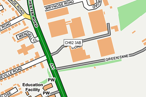 CH62 3AB map - OS OpenMap – Local (Ordnance Survey)