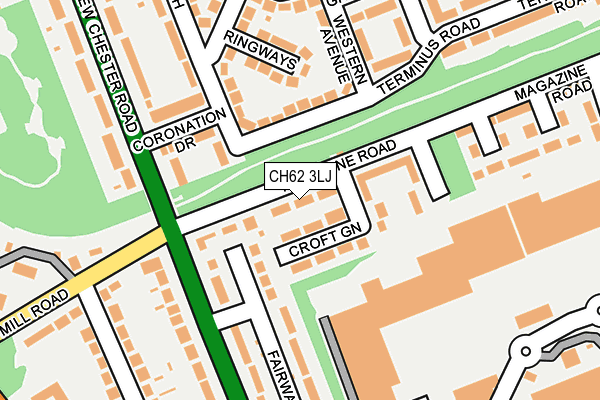 CH62 3LJ map - OS OpenMap – Local (Ordnance Survey)