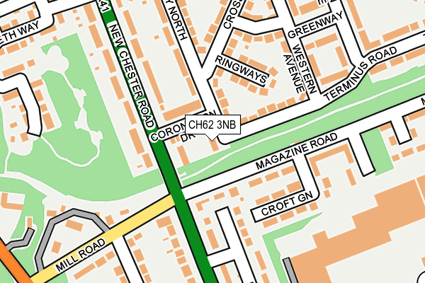 CH62 3NB map - OS OpenMap – Local (Ordnance Survey)