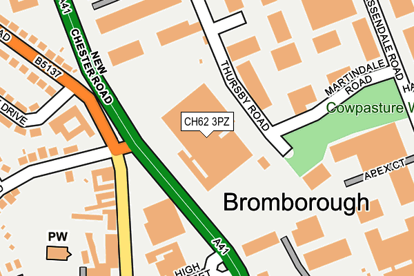 CH62 3PZ map - OS OpenMap – Local (Ordnance Survey)