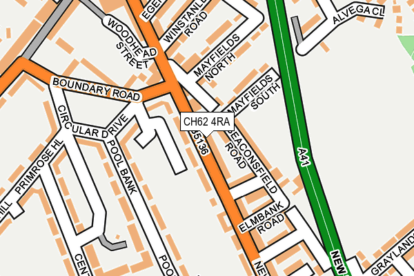 CH62 4RA map - OS OpenMap – Local (Ordnance Survey)