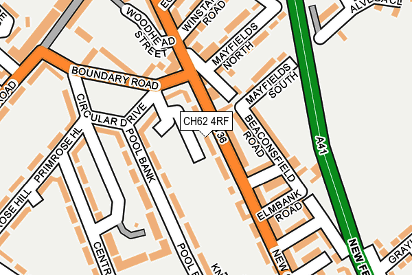 CH62 4RF map - OS OpenMap – Local (Ordnance Survey)