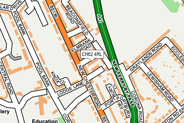 CH62 4RL map - OS OpenMap – Local (Ordnance Survey)