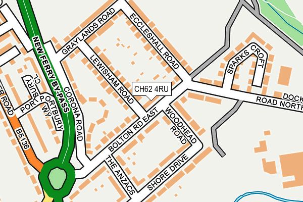 CH62 4RU map - OS OpenMap – Local (Ordnance Survey)