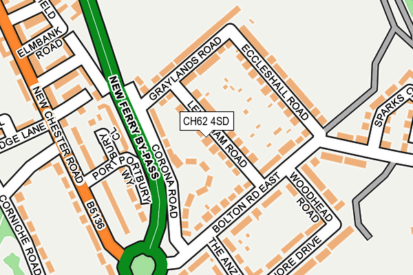 CH62 4SD map - OS OpenMap – Local (Ordnance Survey)