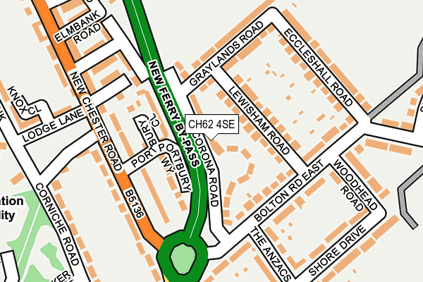 CH62 4SE map - OS OpenMap – Local (Ordnance Survey)