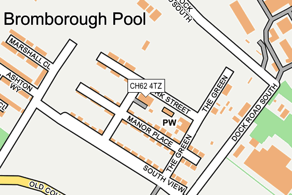 CH62 4TZ map - OS OpenMap – Local (Ordnance Survey)