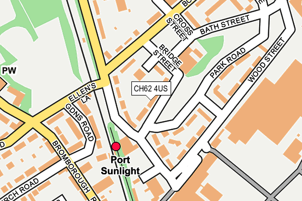 CH62 4US map - OS OpenMap – Local (Ordnance Survey)