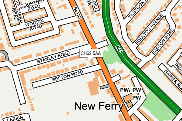 CH62 5AA map - OS OpenMap – Local (Ordnance Survey)