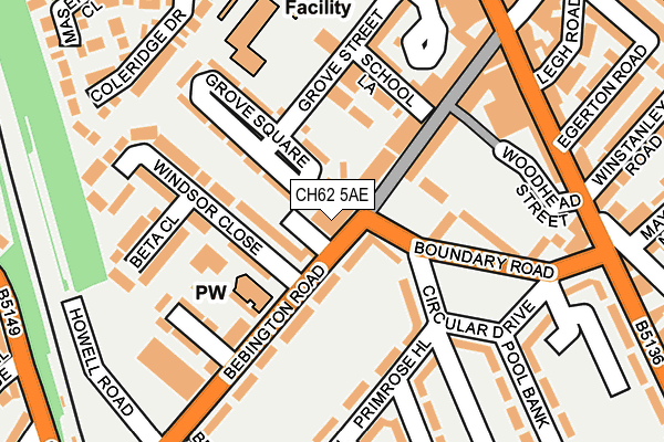 CH62 5AE map - OS OpenMap – Local (Ordnance Survey)