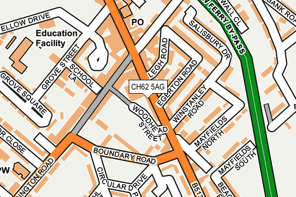 CH62 5AG map - OS OpenMap – Local (Ordnance Survey)